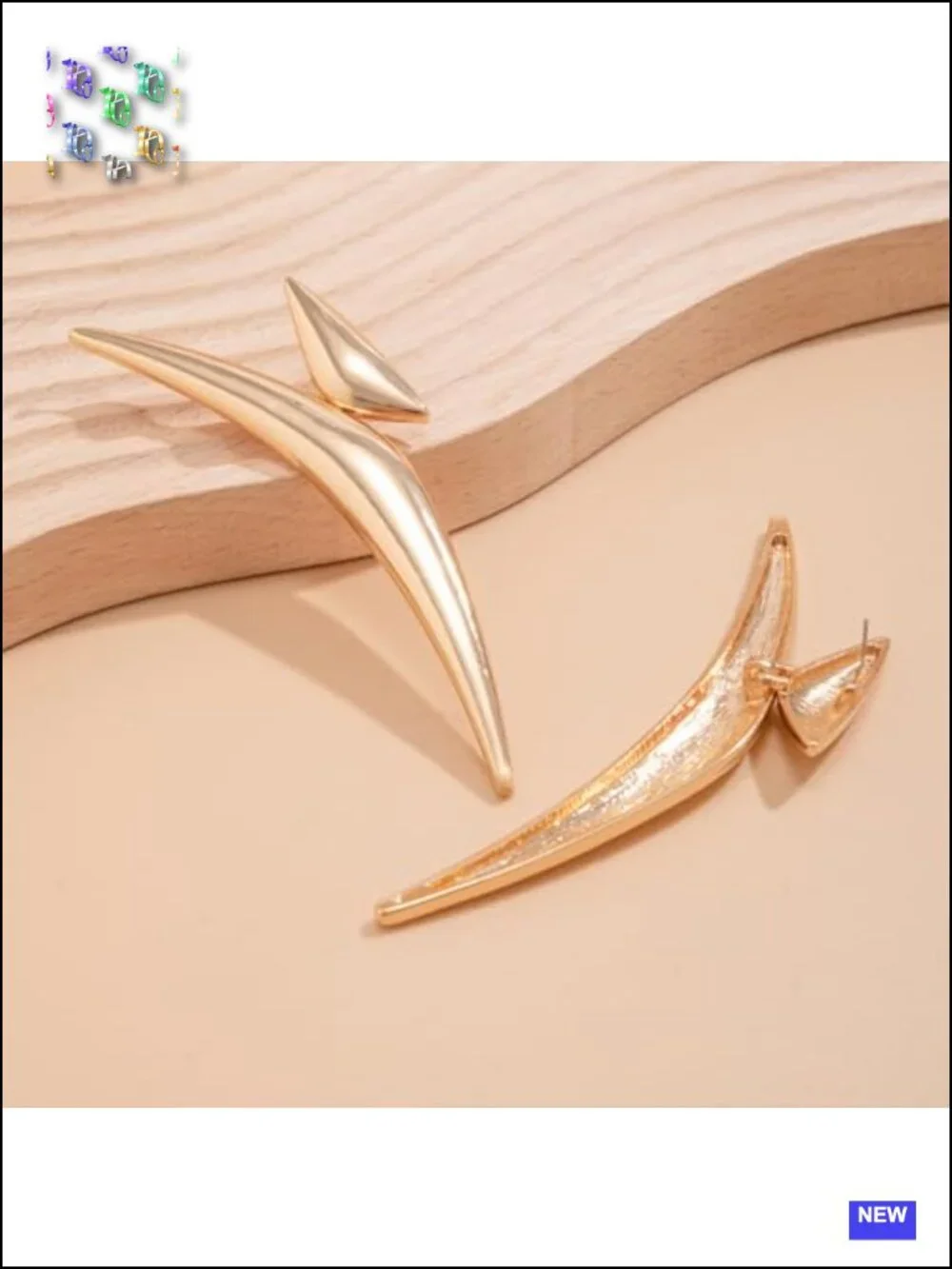 Oversized Y2K Gold Dangle Earrings Heavyweight Irregular Geometric Vintage Punk